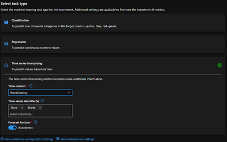 undefined Configuración del tipo de experimento a ejecutar