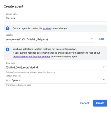 undefined Chatbot con Dialogflow CX 3
