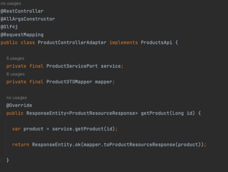 Interfaz y la lógica de negocio. Implementamos la interfaz y la lógica de negocio y tendríamos un nuevo servicio desarrollado.