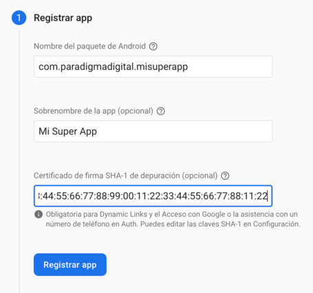 Apartado mesagging Firebase. Vista principal del apartado mesagging de Firebase.
