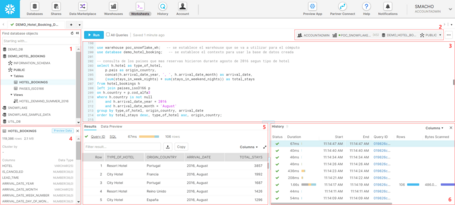 Snowflake UI - Worksheets page