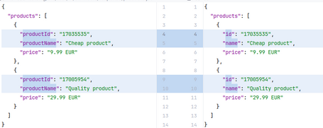 Code Optimization screenshot showing changes for code optimization (id / name)