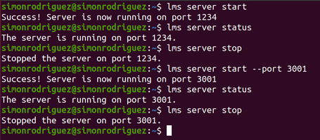 Comandos CLI: server start