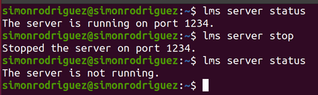 Comandos CLI: server stop