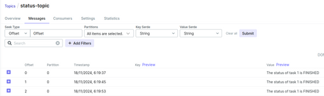 undefined pantallazo donde se muestra el status topic en la herramienta