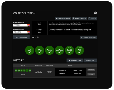 herramienta para medir el contraste entre colores