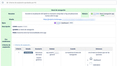 undefined Historia de usuario con criterios de aceptación.