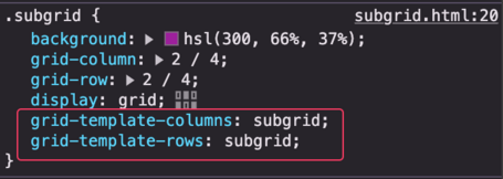 .subgrid CSS subgrid