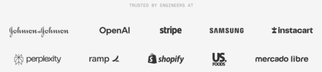 Cursor AI trusted by engineers at: johnson & johnson, openAI, stripe, samsung, instacart, perplexity, ramp, shopify, us foods, mercado libre