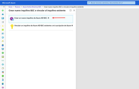 Crear un nuevo inquilino de Azure AD B2C.
