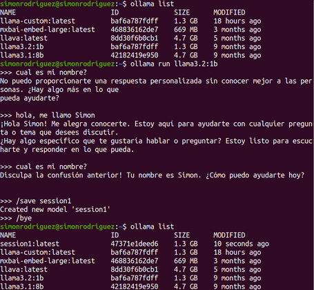 undefined Comando /save <nombre de la sesión> en Ollama