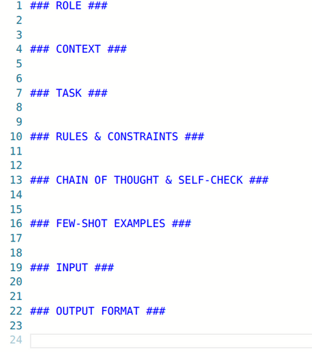 Structure of an ideal prompt