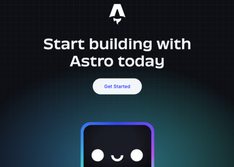 Inicio de proyecto Pantallazo de la página principal de Astro