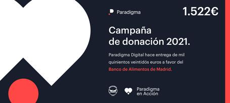 undefined Entre toda la familia paradigmática hemos donado 1522 euros, ¡enhorabuena!