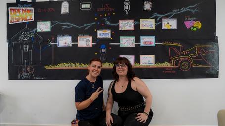 Facilitación gráfica de Paradigma Open Space 2025, esta edición ambientada en la temática de Regreso al futuro.