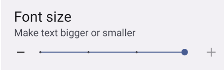 Font size setting User-configured font size setting