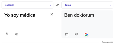 Google Translate (español - turco)