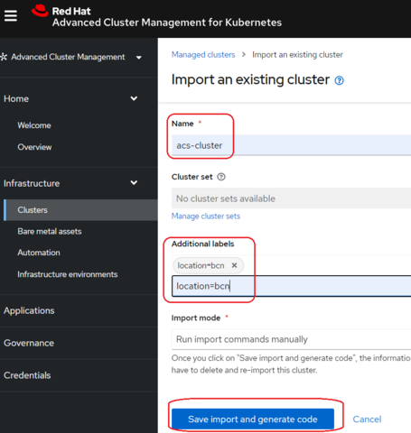 Importamos el cluster BCN