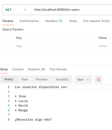 User list Available users: Jose, Lucia, David, Marga. Do you need anything else?