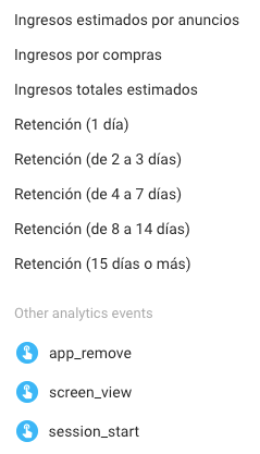 Métricas para nuestro test. En las Métricas seleccionamos y agregamos las que queramos.