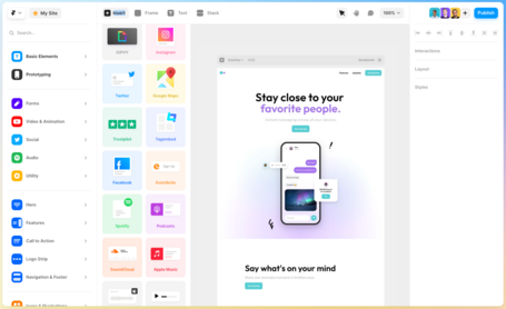 undefined Framer permite hacer integraciones de datos y servicios externos mediante plugins.