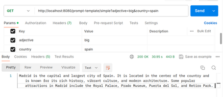 Simple Prompt Template Madrid is the capital and largest city of Spain. It is located in the center of the country and is known for its rich history, vibrant culture, and modern architecture. Some popular attractions in Madrid include the Royal Palace, Prado Museum, Puerta del Sol, and Retiro Park.