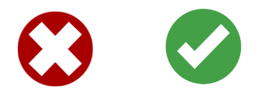 Cancel and Accept buttons Red cancel and green accept buttons