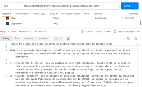 Population-based Recommendation Example of travel recommendation filtered by population under 1000