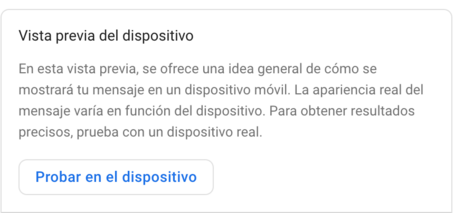Vista previa del mensaje en la app Firebase. Vista previa del mensaje en la app Firebase.