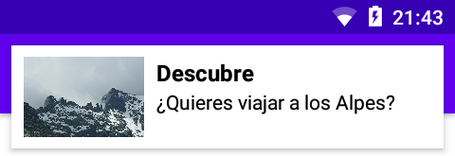 Ejemplo de visualización de banner superior. Visualización de banner superior.