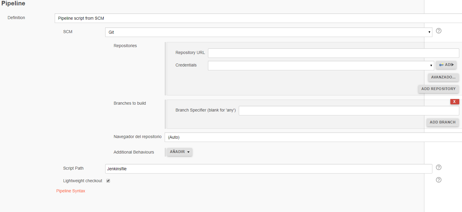 Jenkins scripted pipeline. Script path jenkins.